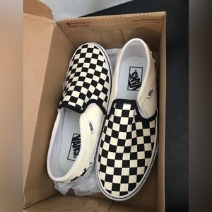 Checkered print vans